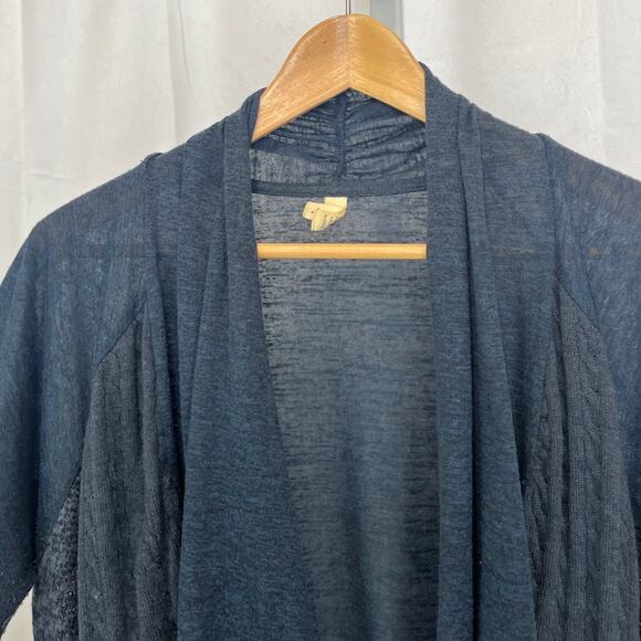 TINY Anthropologie Stratigraphy Cardigan Open Front Tunic Slub Cableknit Size L - Picture 4 of 10